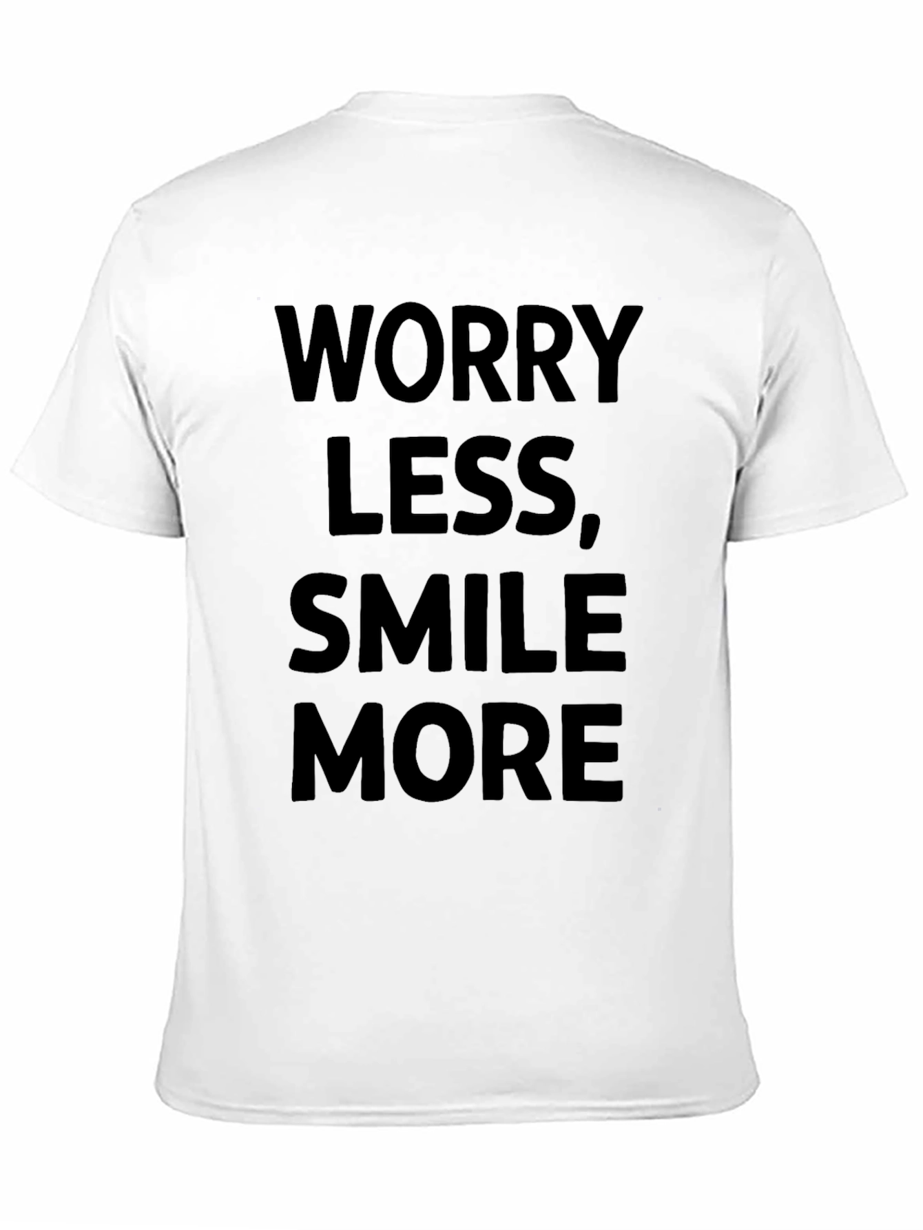 Worry Less Smile More Black Graphic T-Shirt