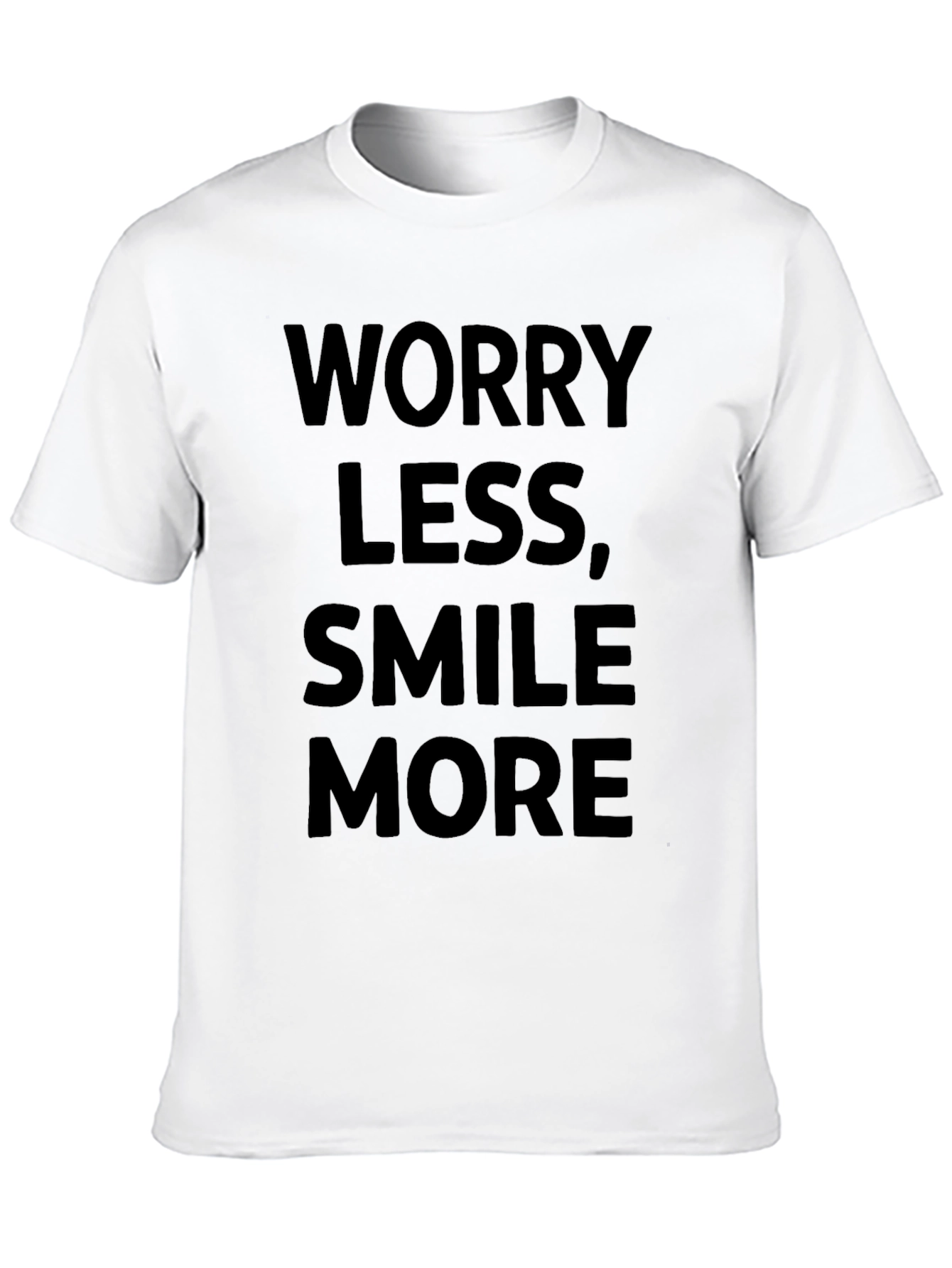 Worry Less Smile More Black Graphic T-Shirt