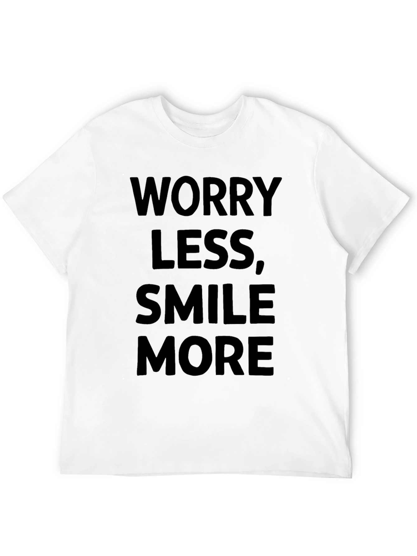 Worry Less Smile More Black Graphic T-Shirt