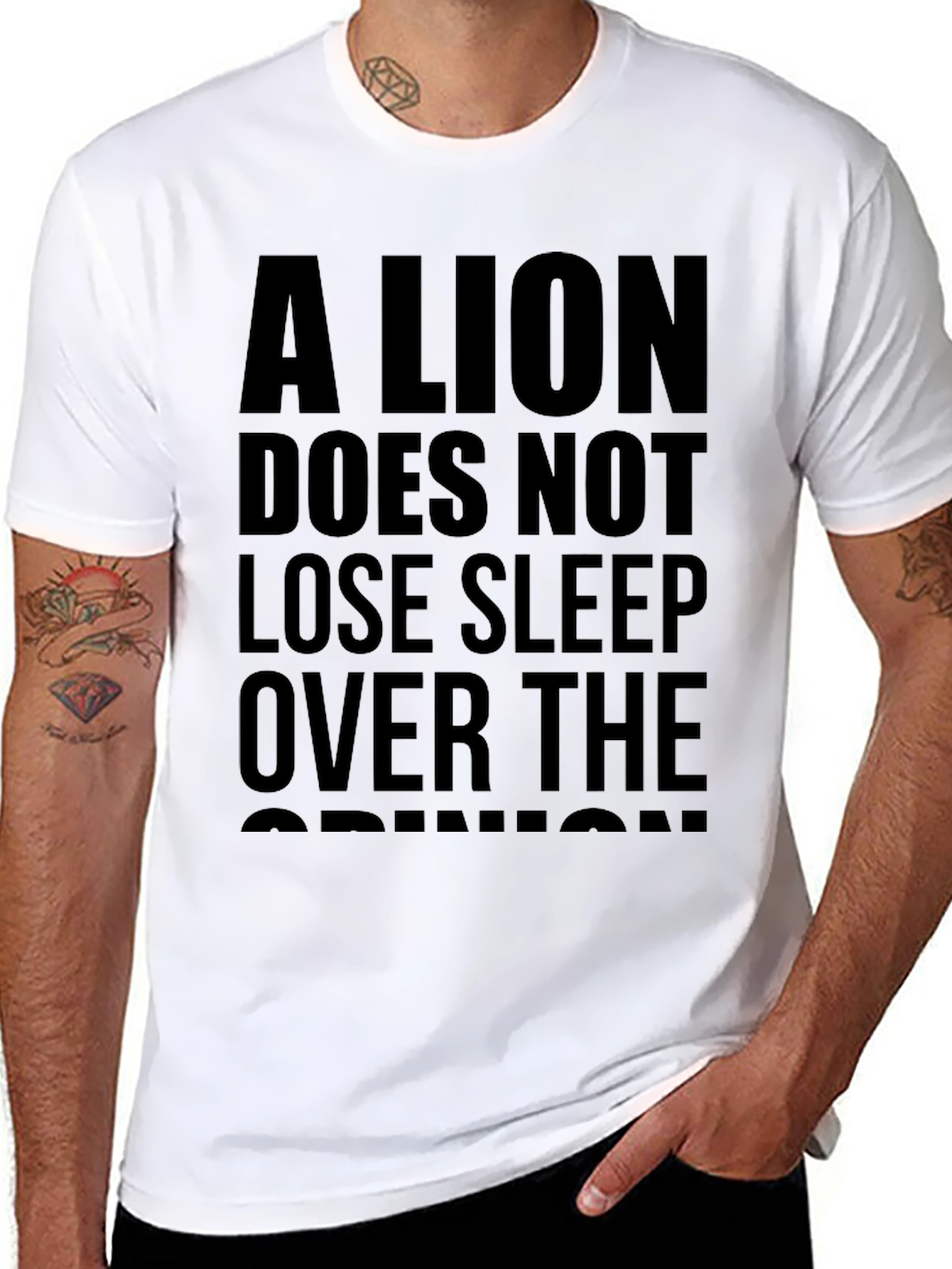 Lion Sleep Opinion Graphic Tee - Black