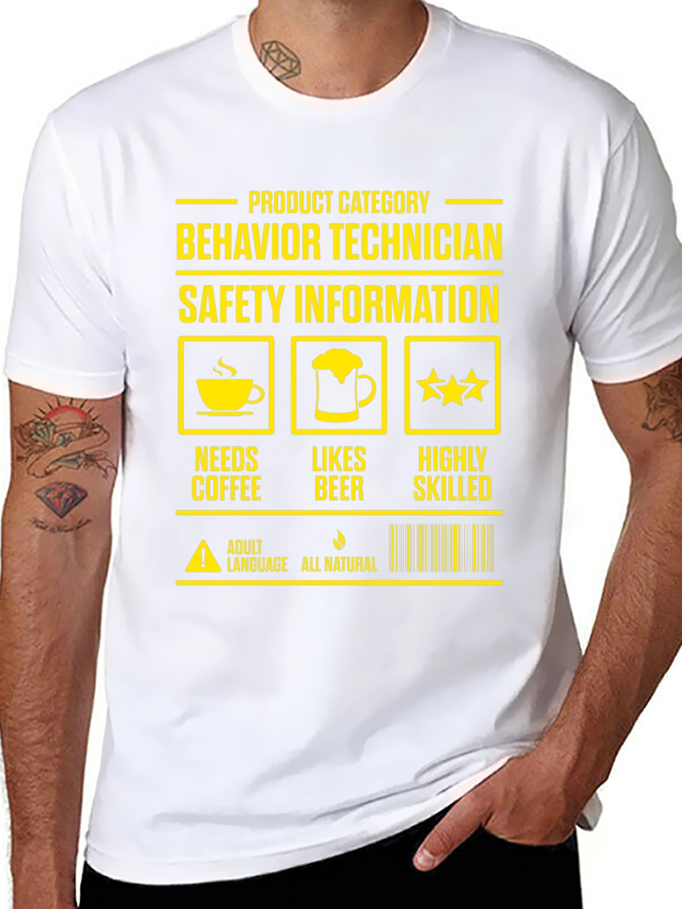 Behavior Technician T-Shirt: Needs Coffee Likes Beer