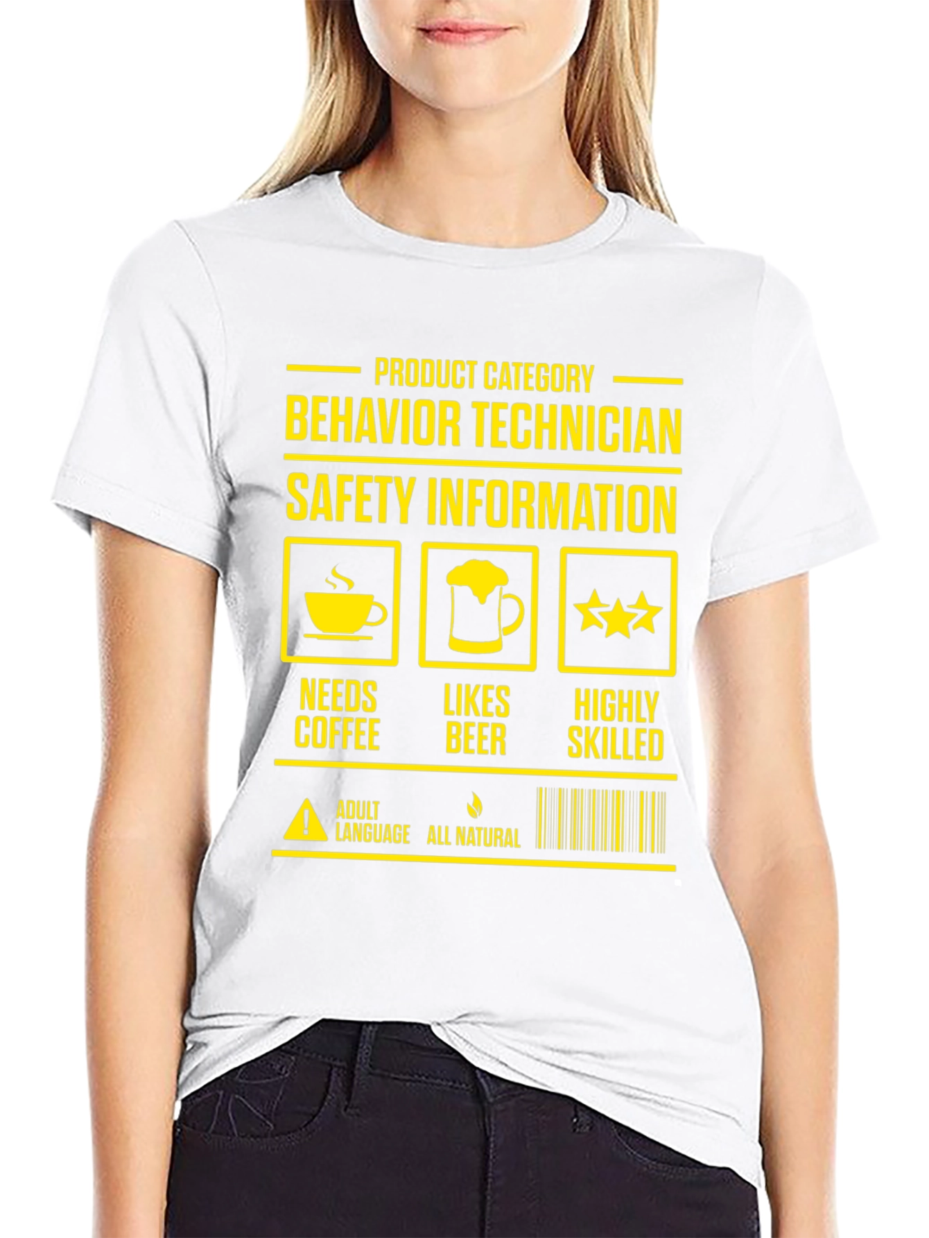 Behavior Technician T-Shirt: Needs Coffee Likes Beer