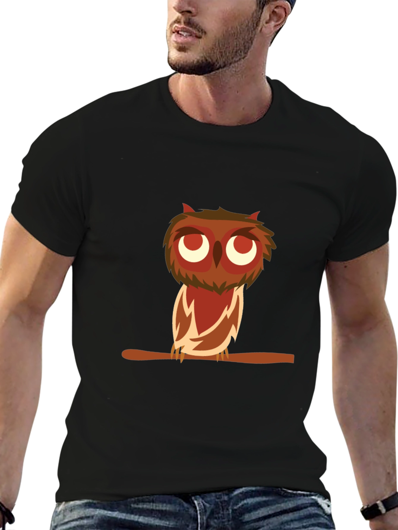 Owl Graphic Black Tee