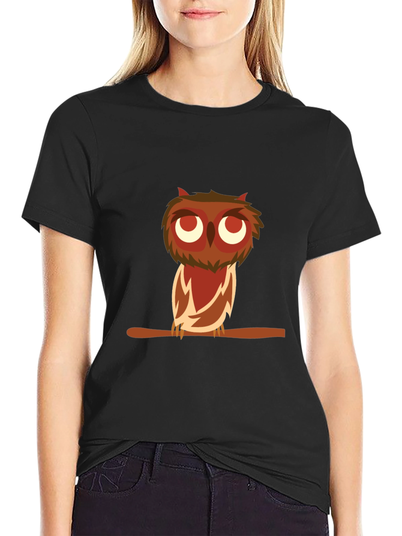 Owl Graphic Black Tee