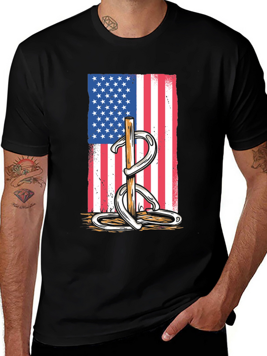 Horseshoe American Flag Graphic Tee