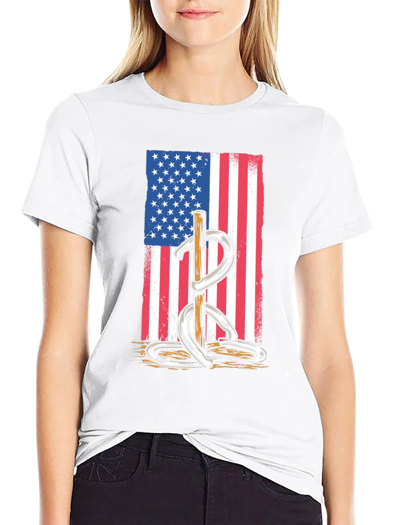 Horseshoe American Flag Graphic Tee