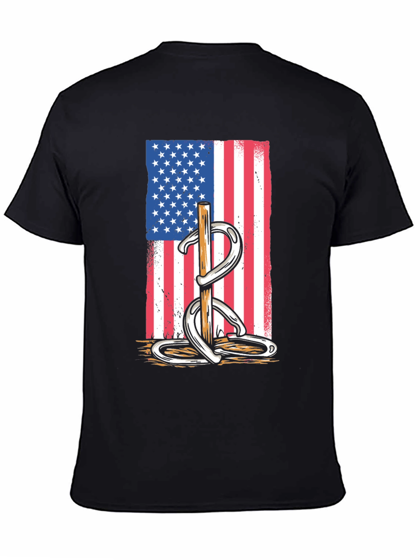 Horseshoe American Flag Graphic Tee