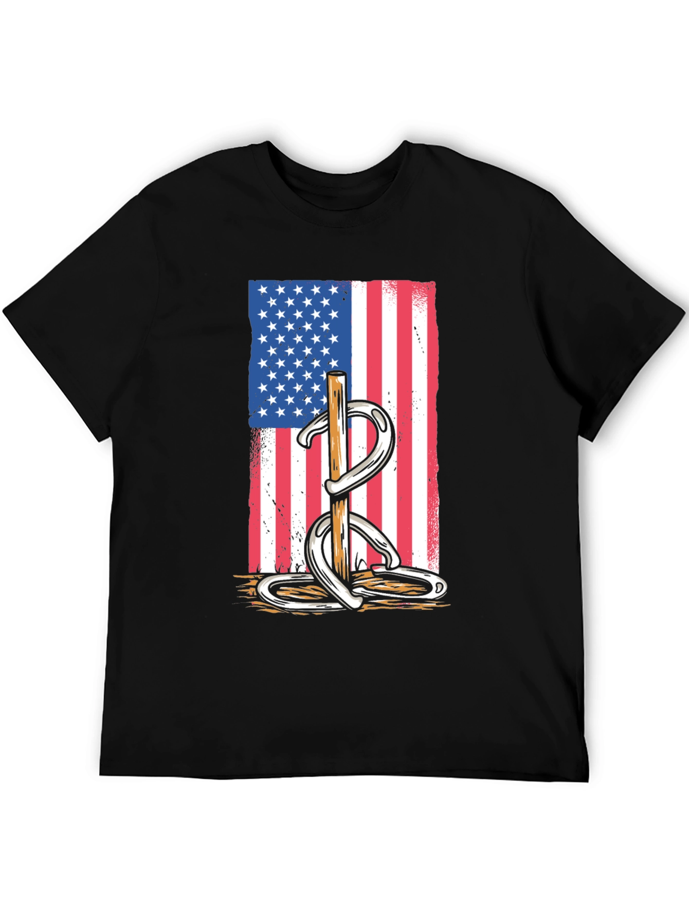 Horseshoe American Flag Graphic Tee
