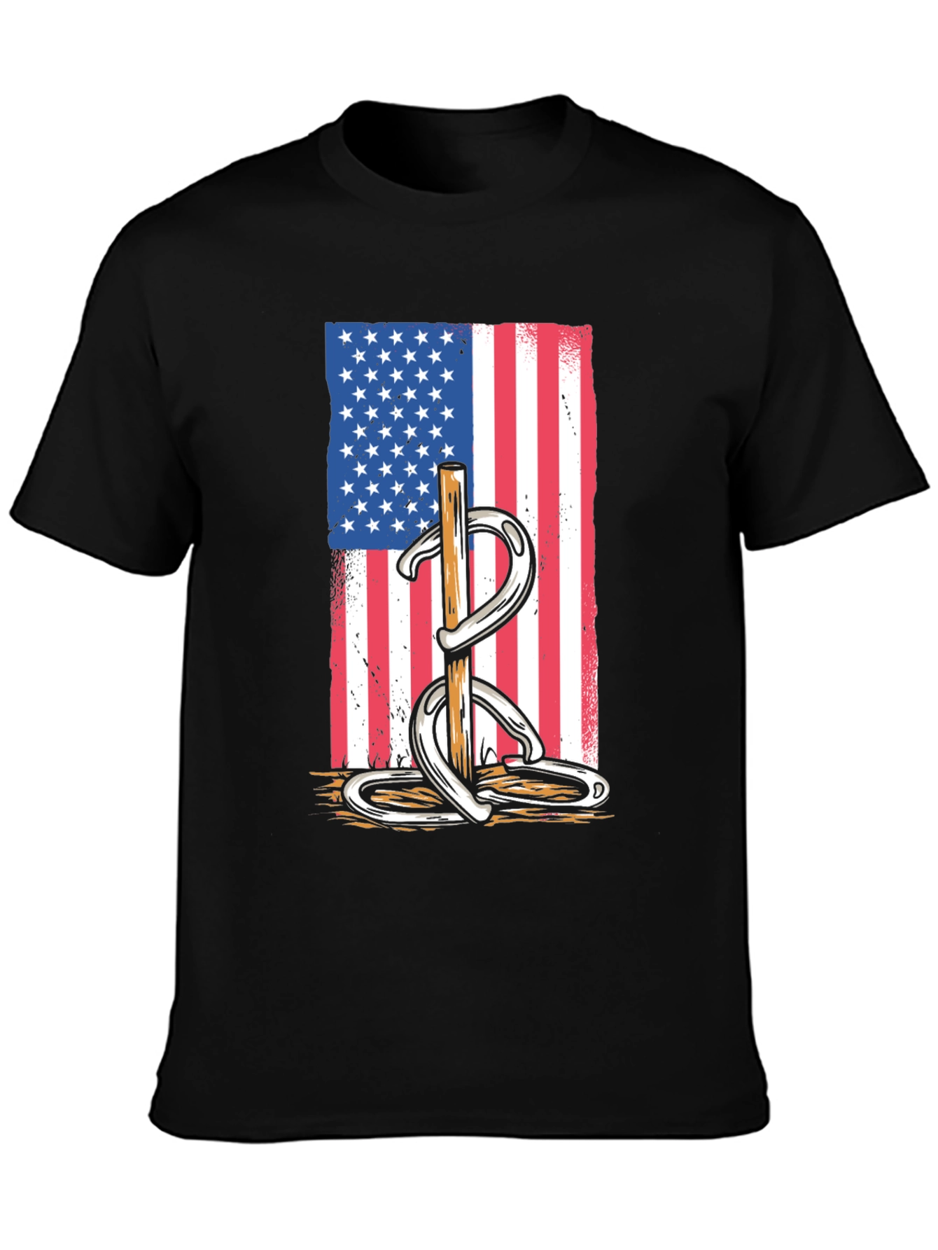 Horseshoe American Flag Graphic Tee