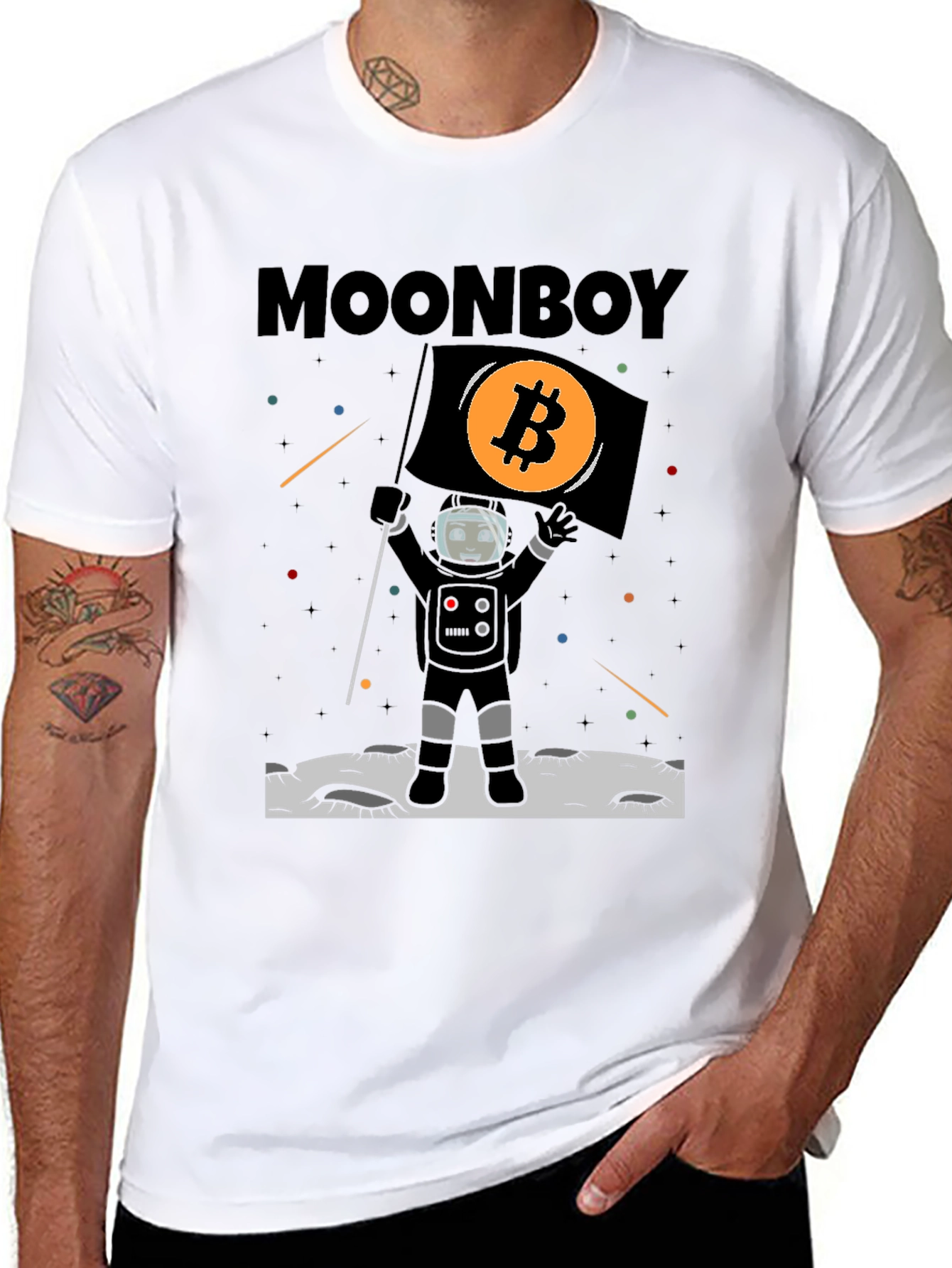 Bitcoin Moonboy T-Shirt Crypto Astronaut Tee