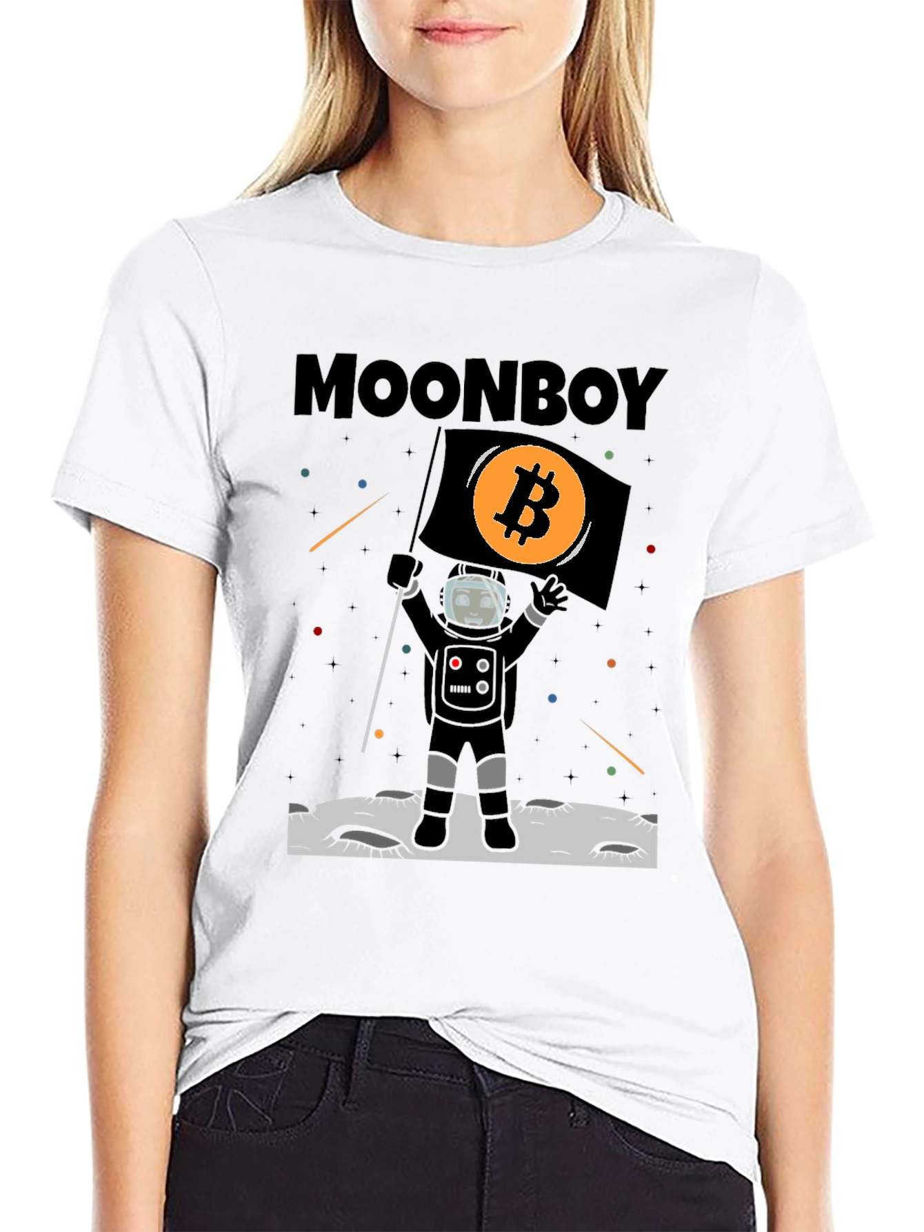 Bitcoin Moonboy T-Shirt Crypto Astronaut Tee