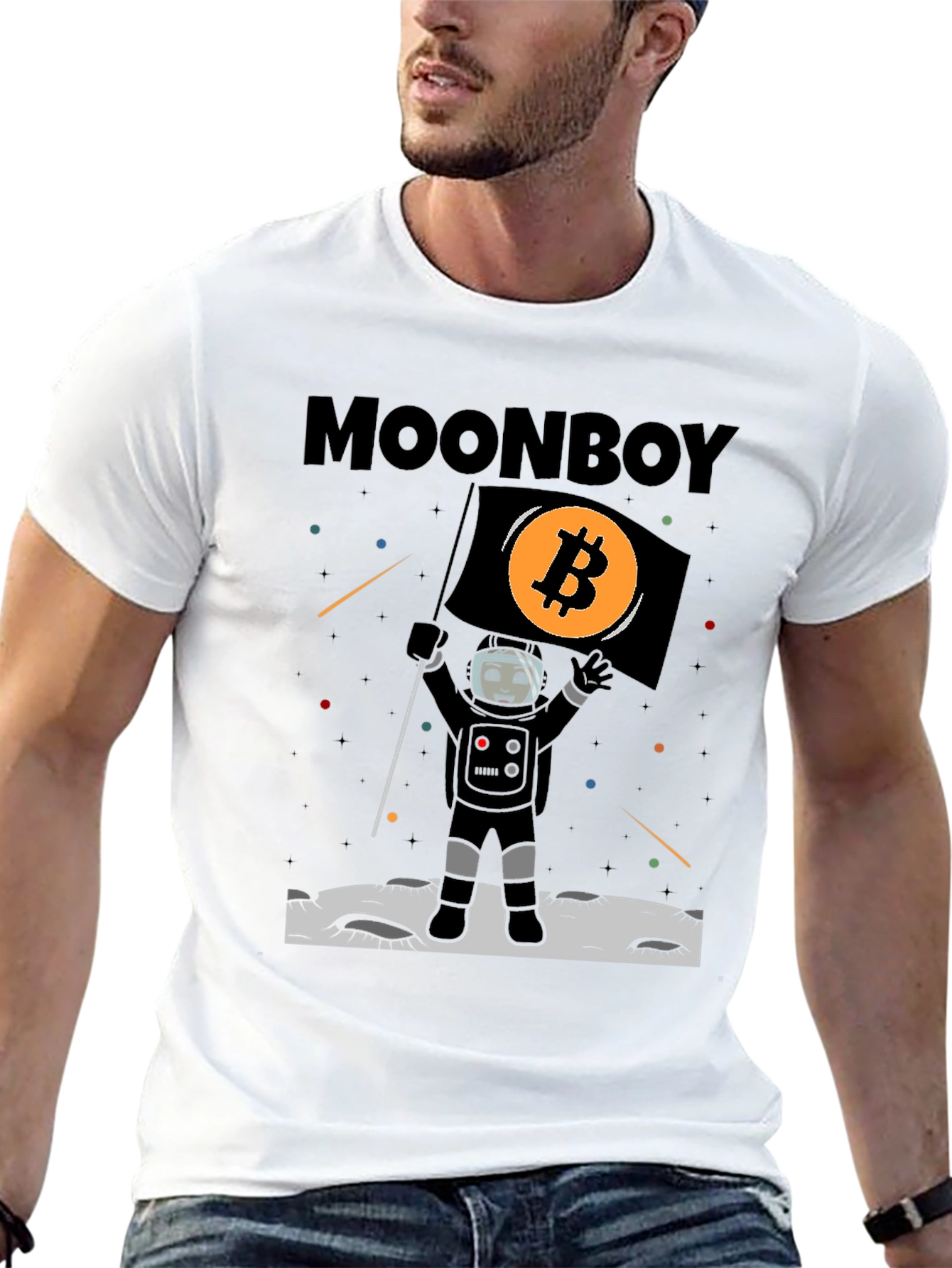 Bitcoin Moonboy T-Shirt Crypto Astronaut Tee