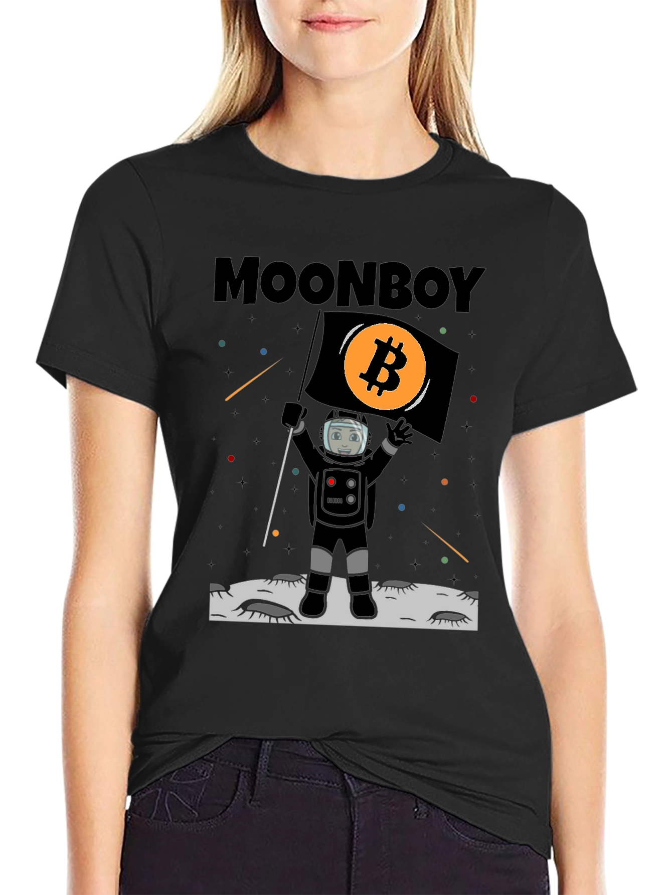 Bitcoin Moonboy T-Shirt Crypto Astronaut Tee