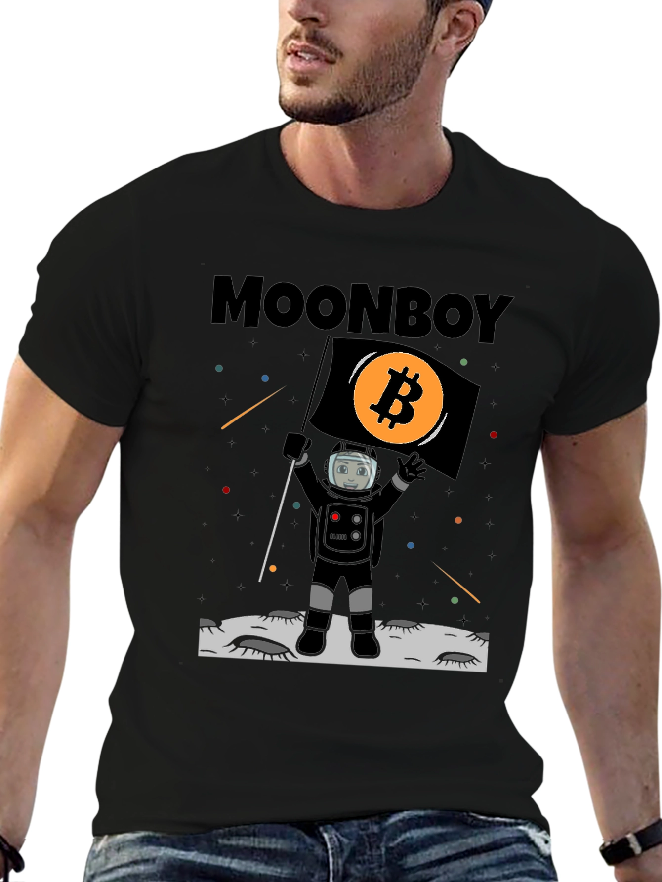 Bitcoin Moonboy T-Shirt Crypto Astronaut Tee