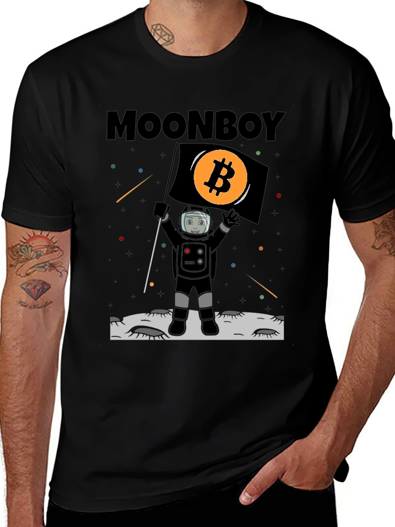 Bitcoin Moonboy T-Shirt Crypto Astronaut Tee