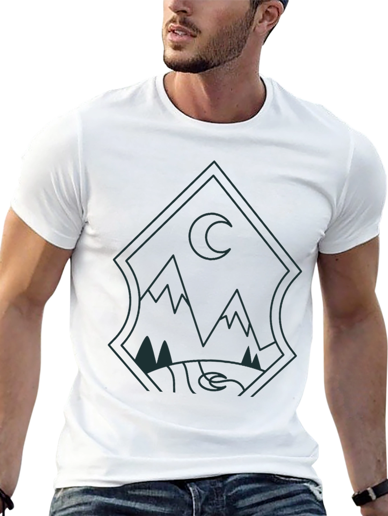 Mens Graphic Tee - Mountain Moon Design