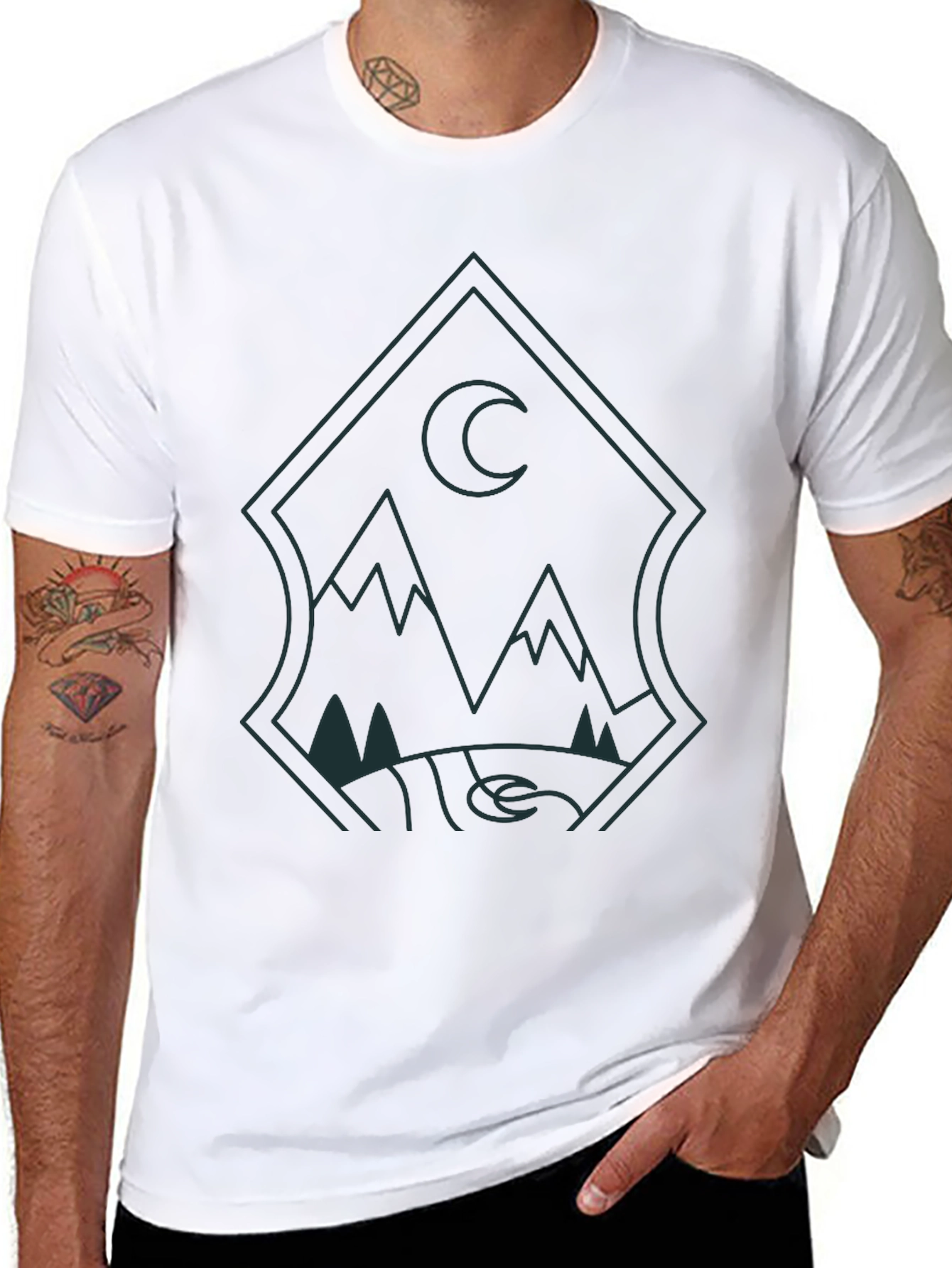 Mens Graphic Tee - Mountain Moon Design