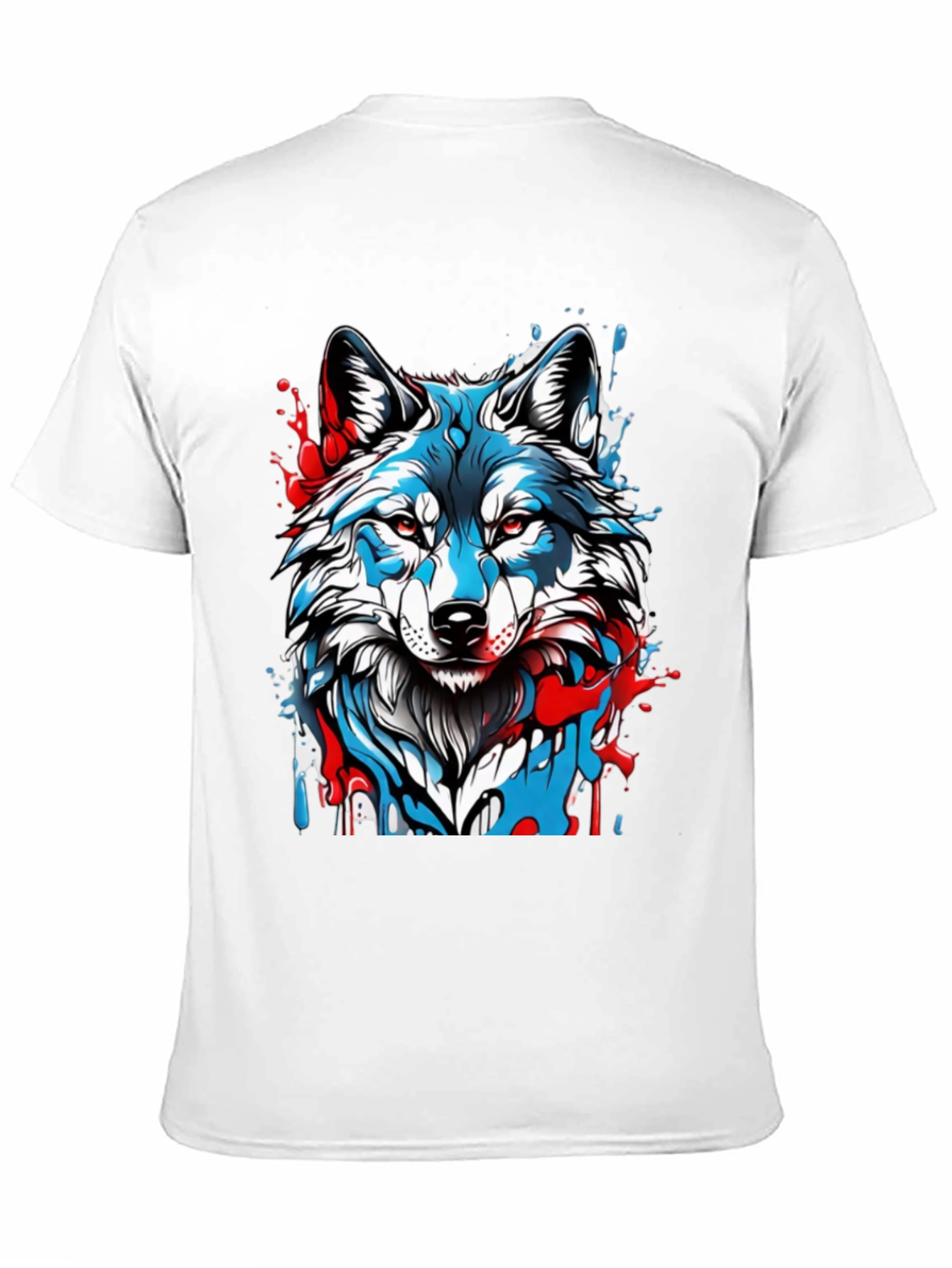 Wolf Graphic Print Mens Black T-Shirt