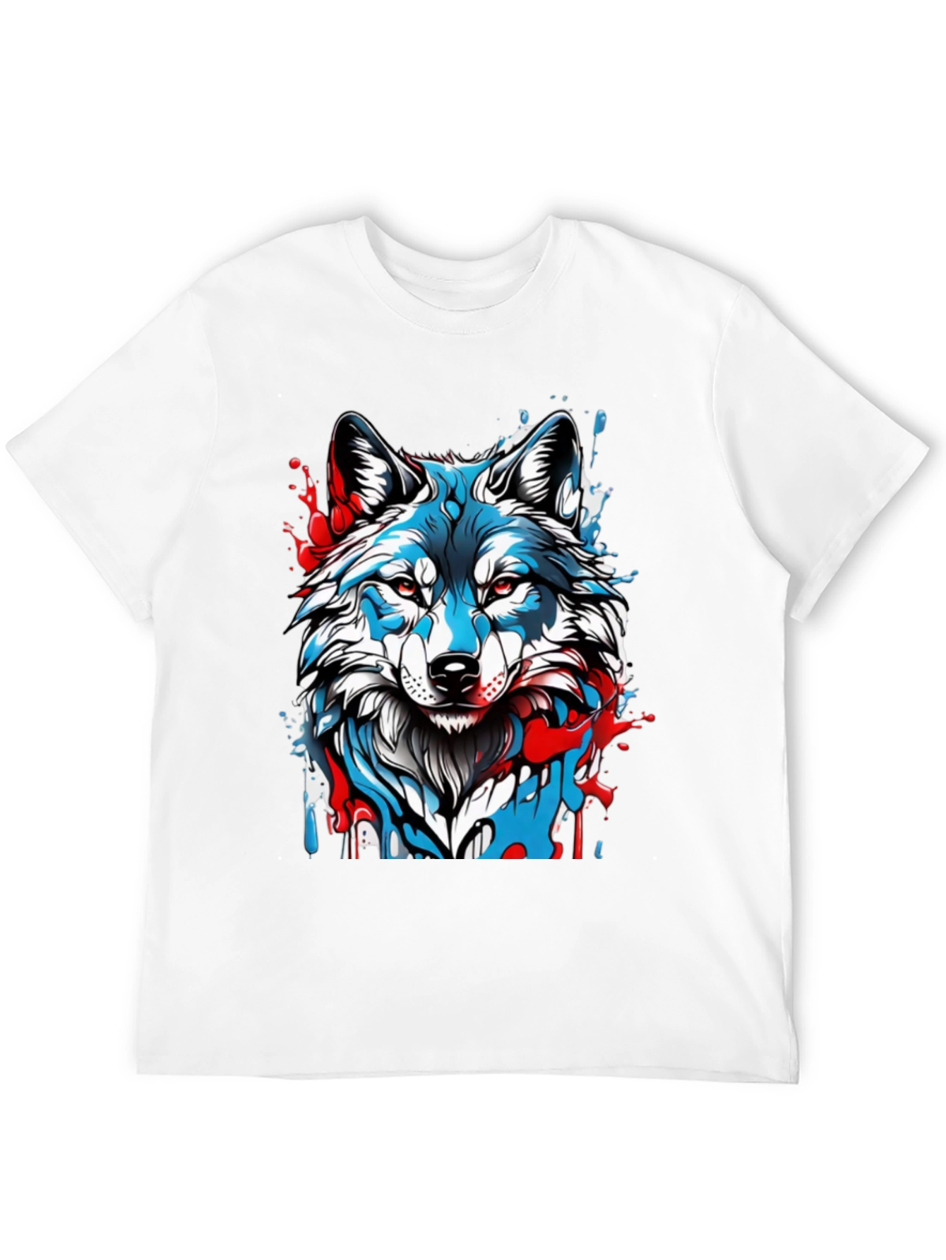Wolf Graphic Print Mens Black T-Shirt