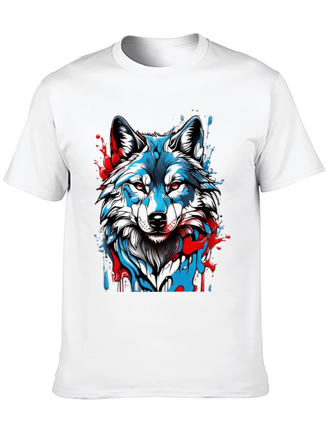 Wolf Graphic Print Mens Black T-Shirt