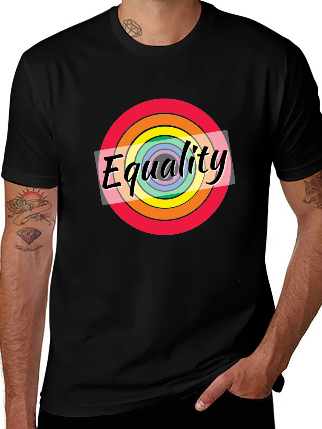 Equality Rainbow Pride T-Shirt - Unisex Black Tee