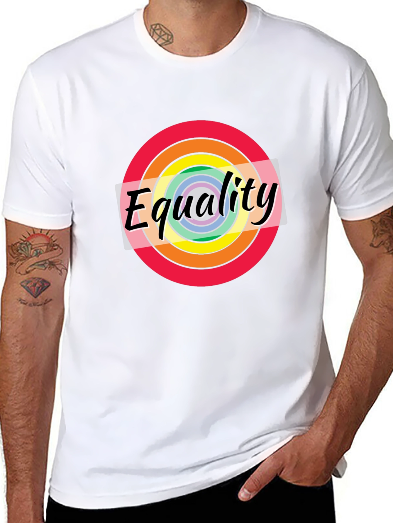 Equality Rainbow Pride T-Shirt - Unisex Black Tee