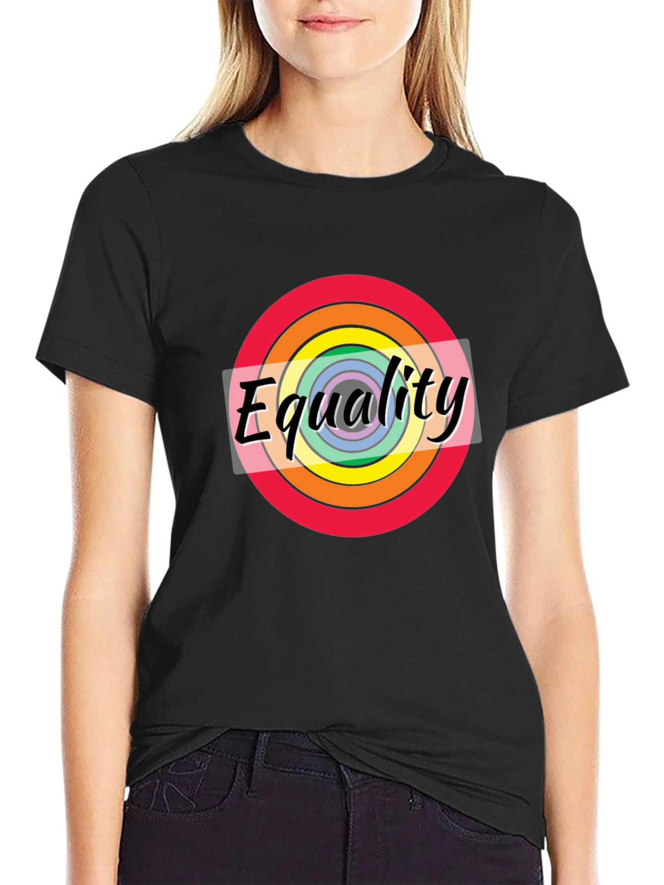 Equality Rainbow Pride T-Shirt - Unisex Black Tee