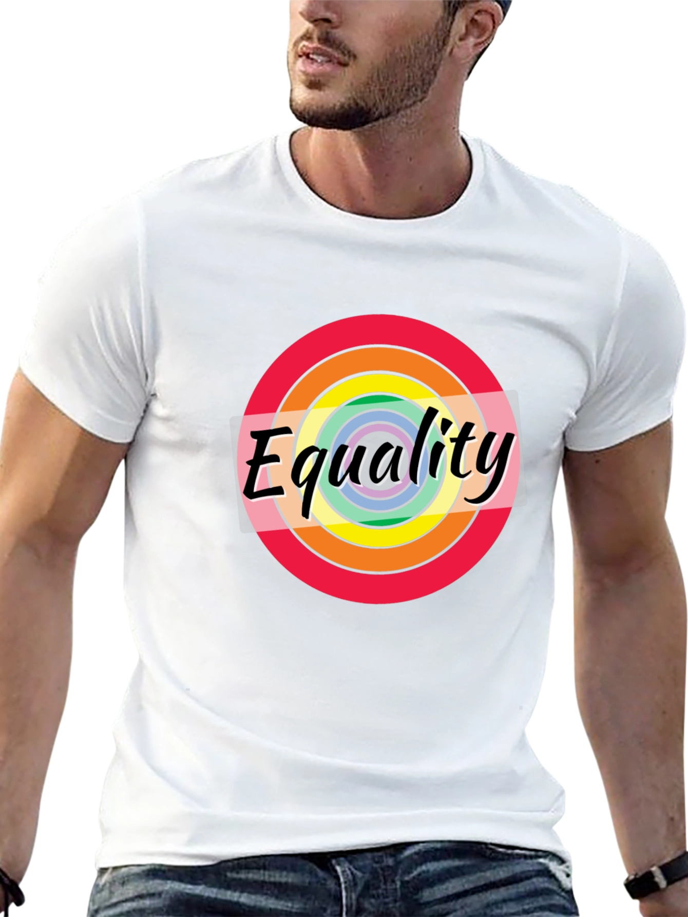 Equality Rainbow Pride T-Shirt - Unisex Black Tee