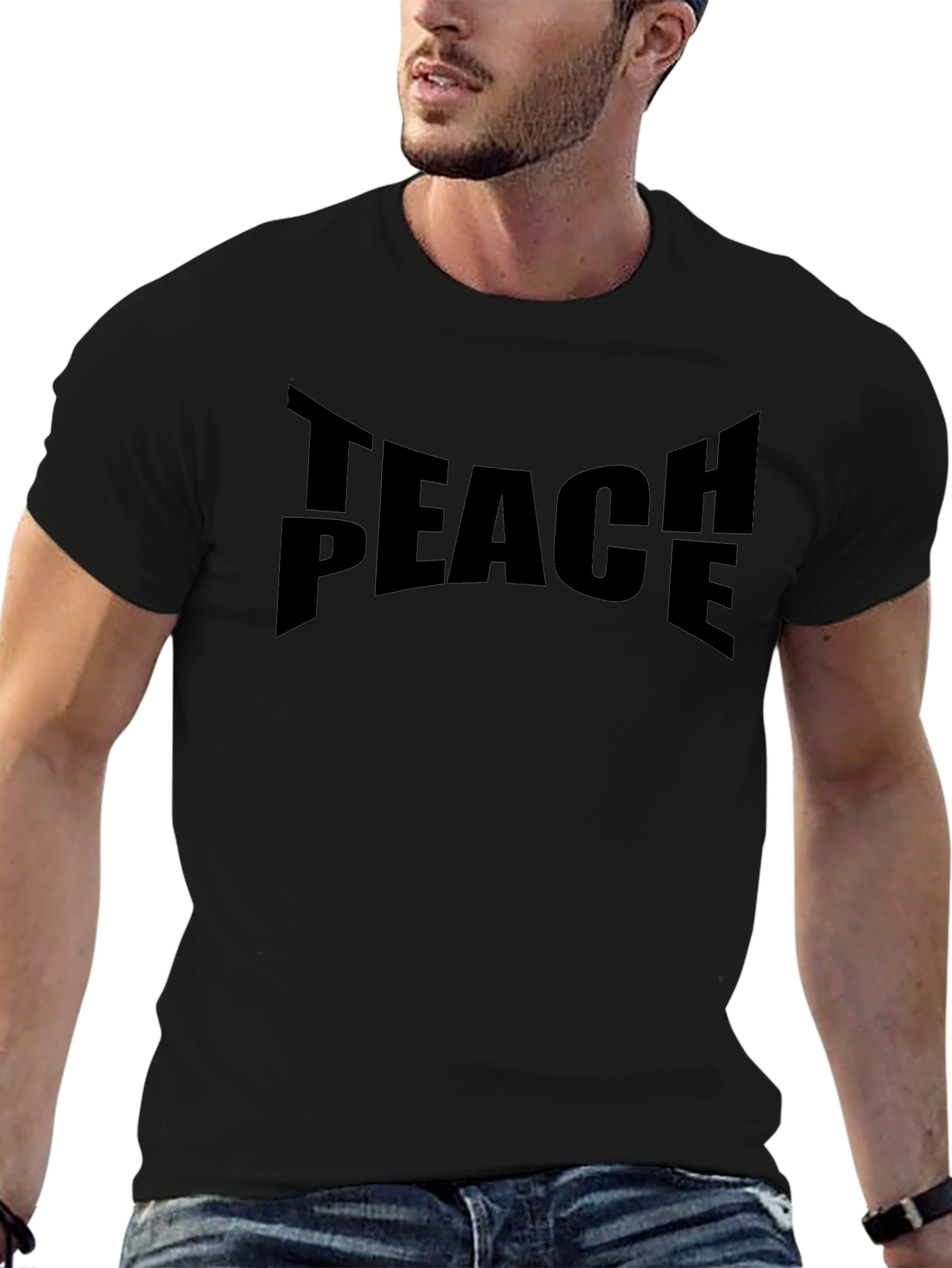 Teach Peace Graphic T-Shirt - Black