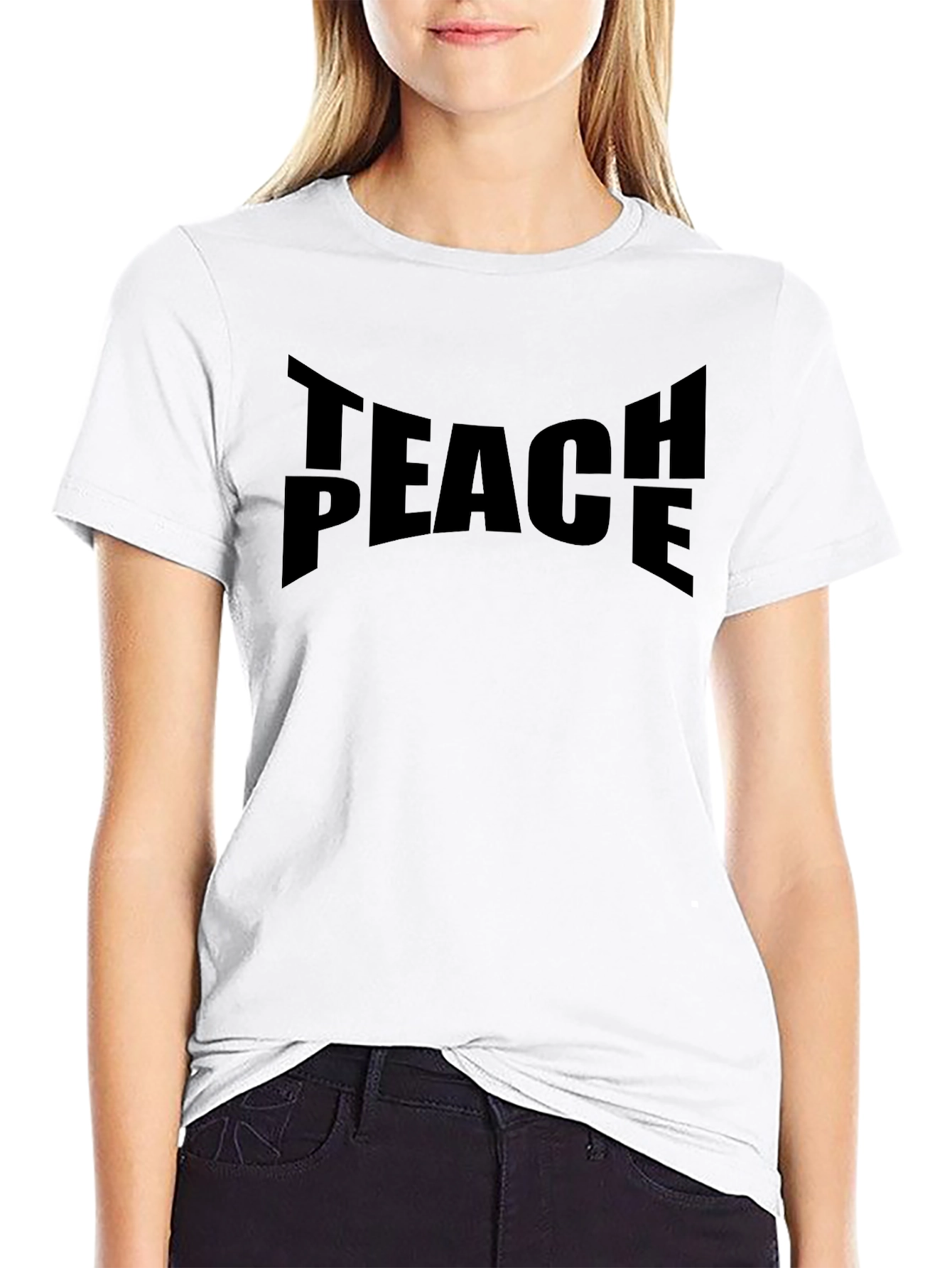 Teach Peace Graphic T-Shirt - Black