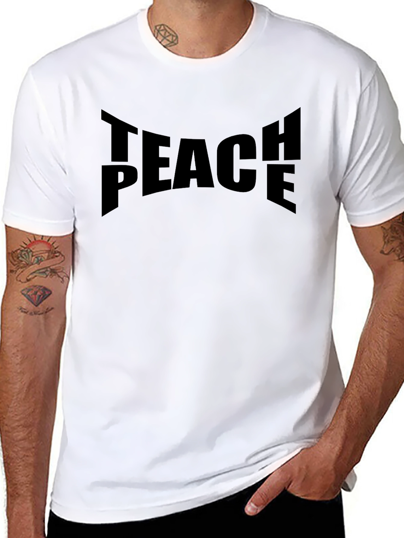 Teach Peace Graphic T-Shirt - Black