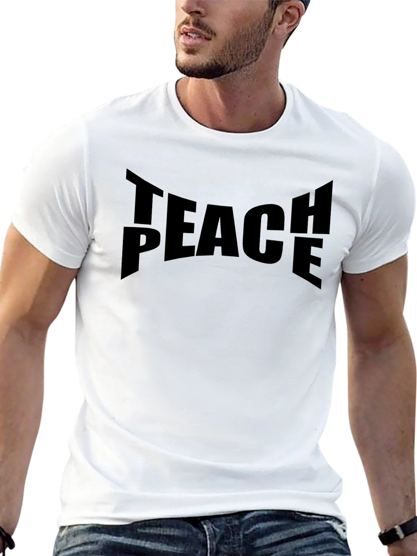 Teach Peace Graphic T-Shirt - Black