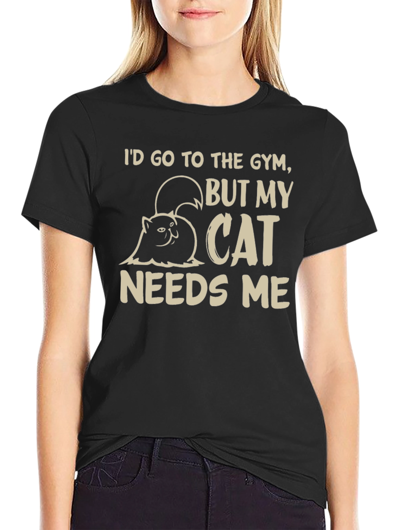 Cat Needs Me Graphic T-Shirt - Gym Excuse Tee