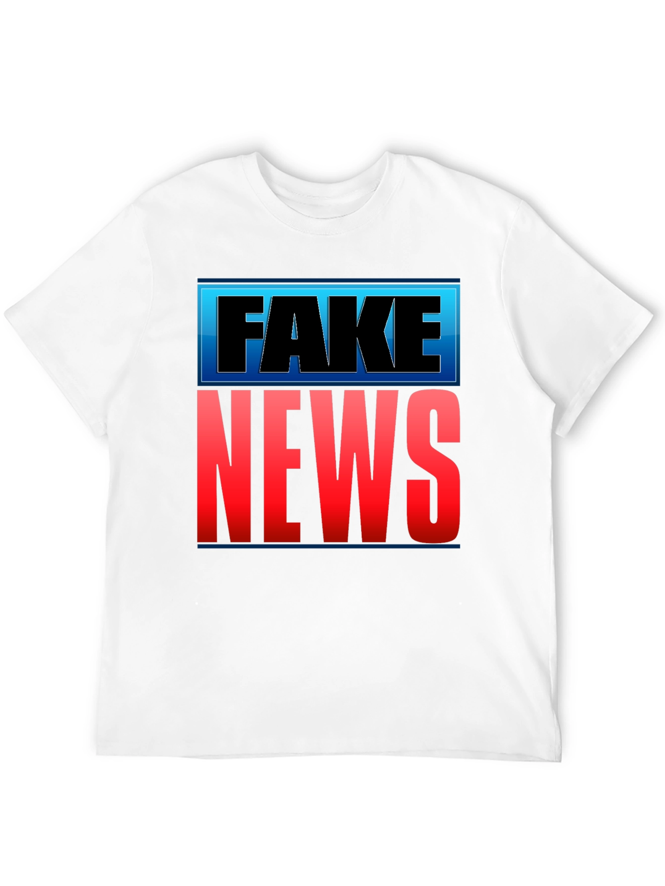 Fake News Graphic T-Shirt - Black Crew Neck