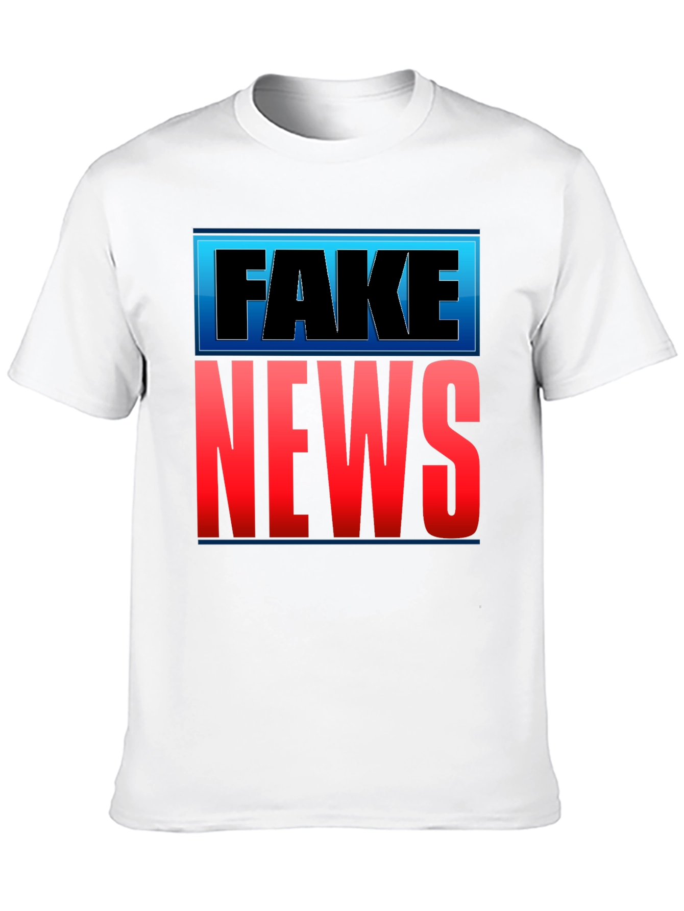 Fake News Graphic T-Shirt - Black Crew Neck