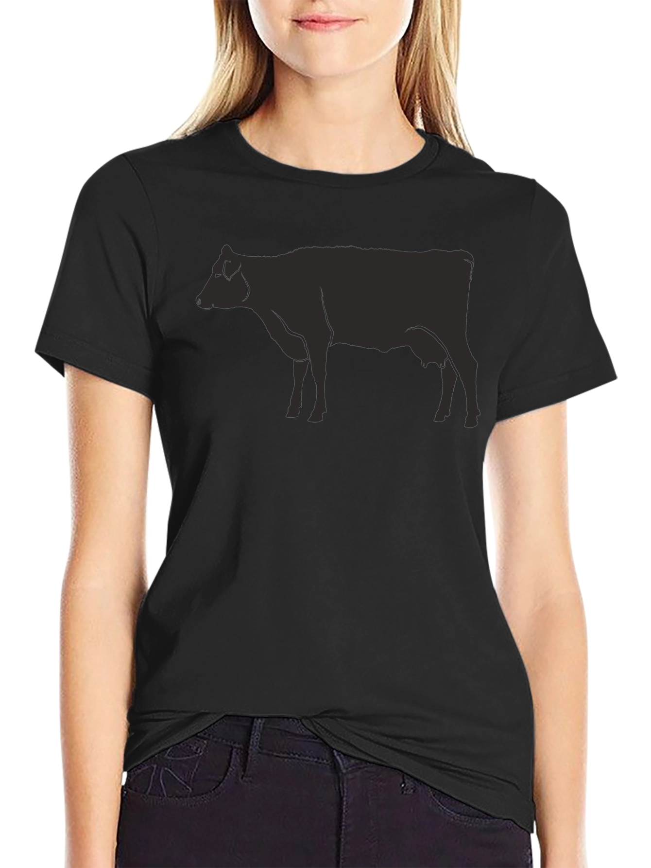 Black Cow Graphic Tee - Unisex Casual Top