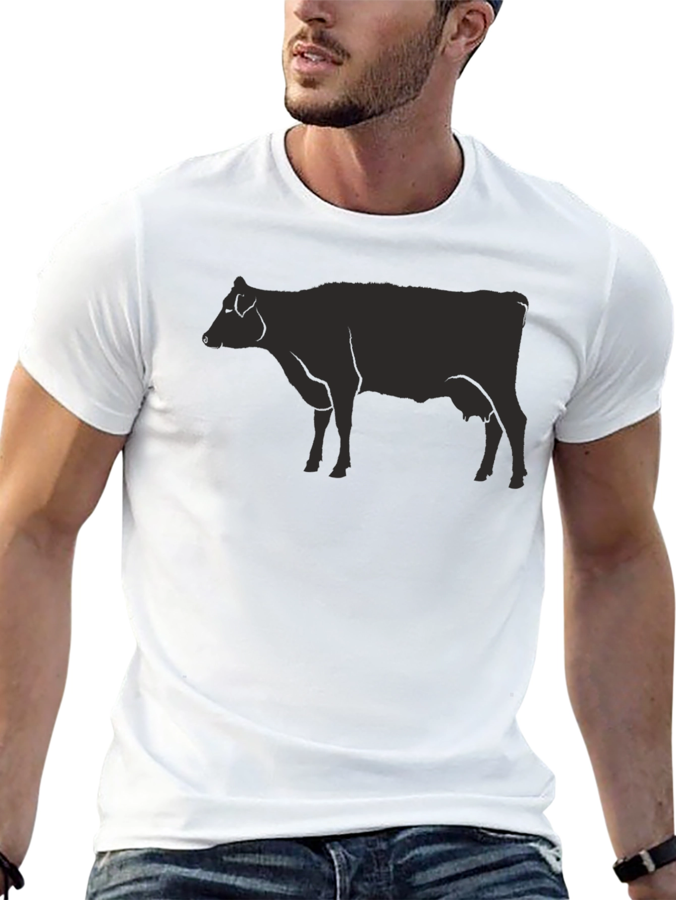 Black Cow Graphic Tee - Unisex Casual Top