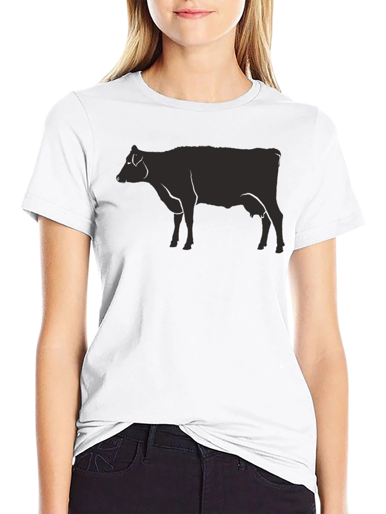 Black Cow Graphic Tee - Unisex Casual Top