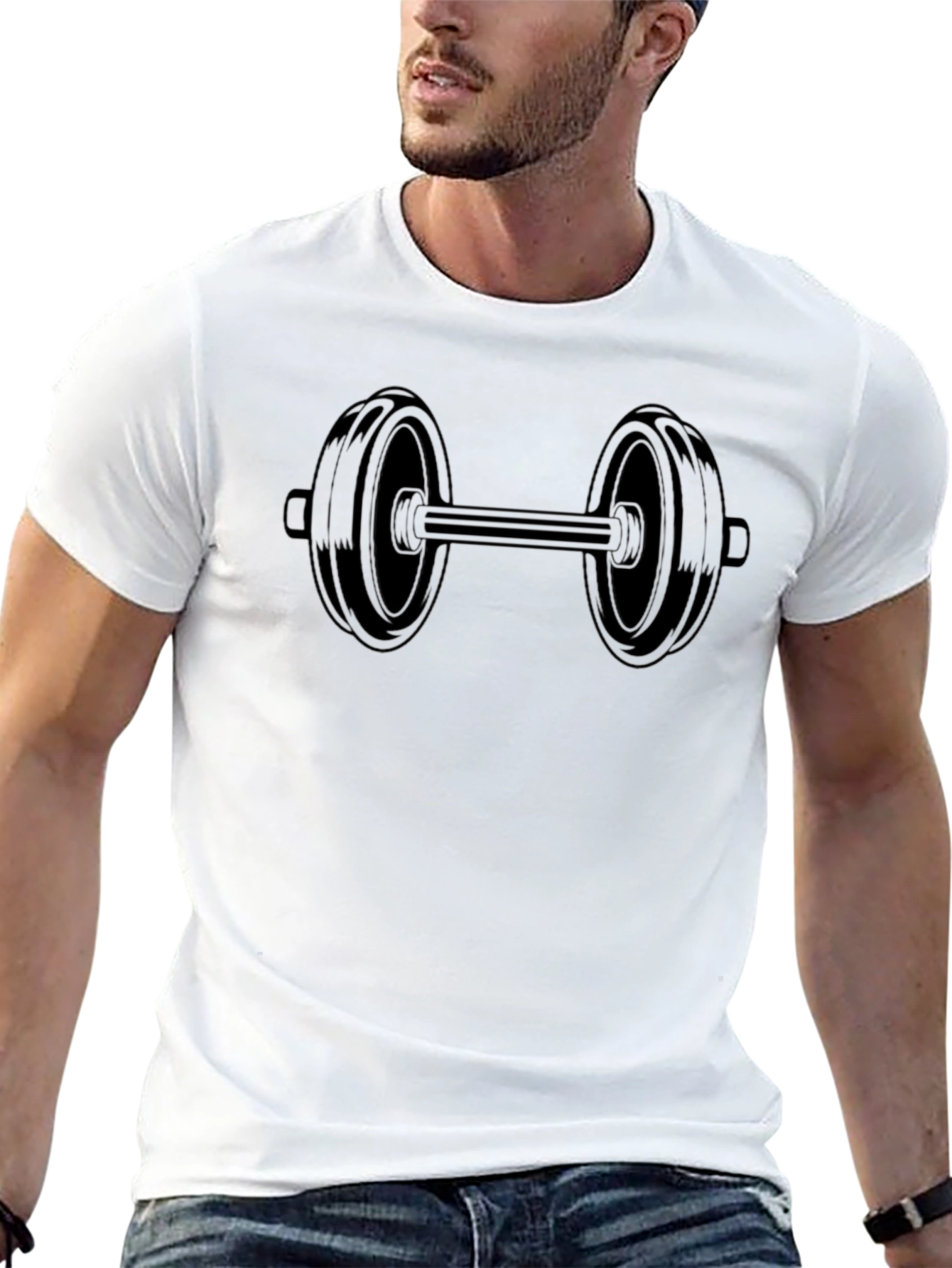 Dumbbell Graphic Tee - Workout Motivation Shirt