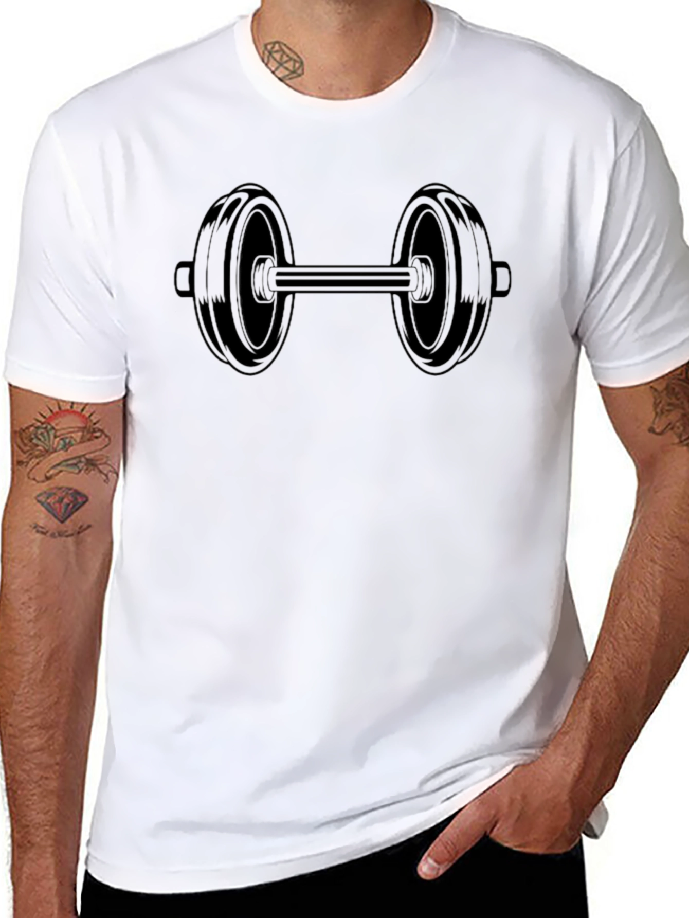Dumbbell Graphic Tee - Workout Motivation Shirt