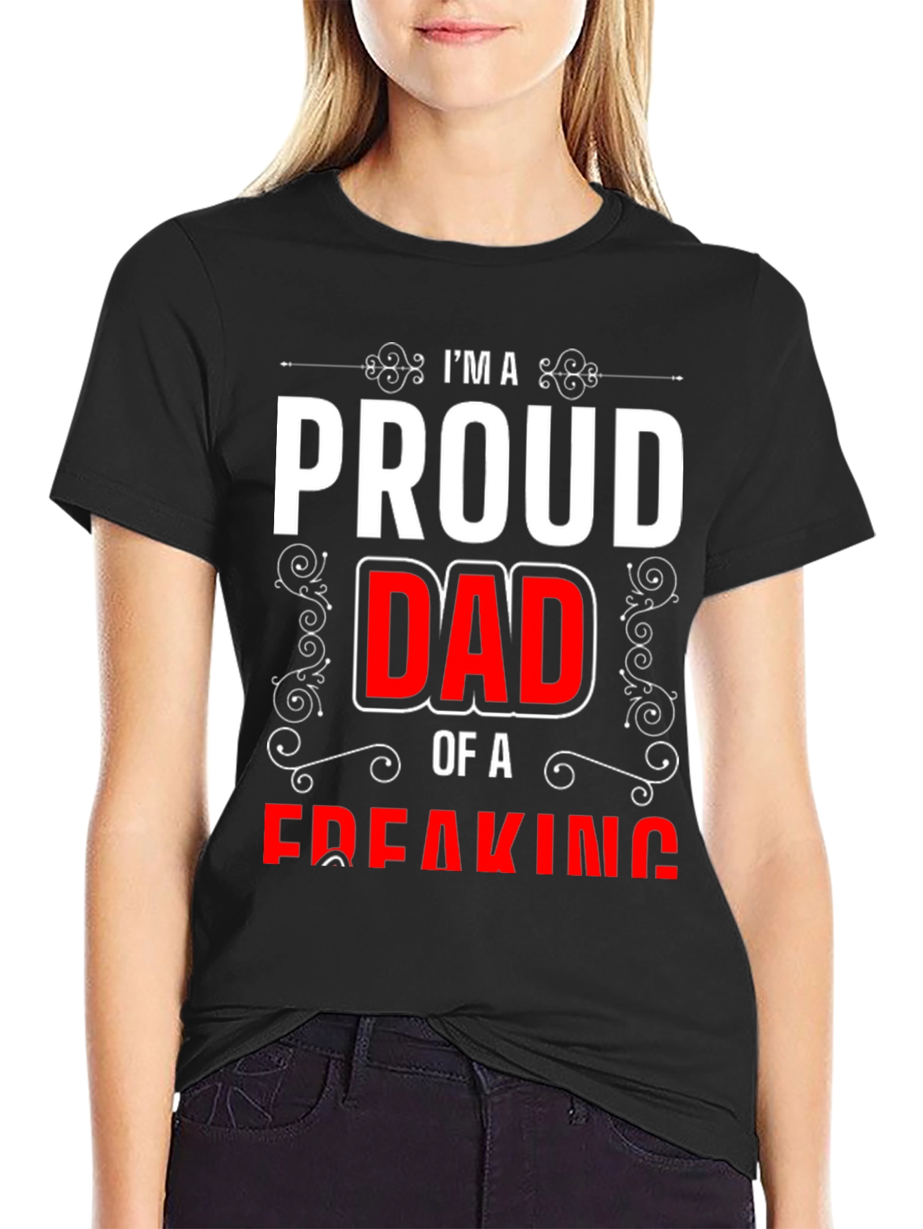 Proud Dad Graphic T-Shirt - Black