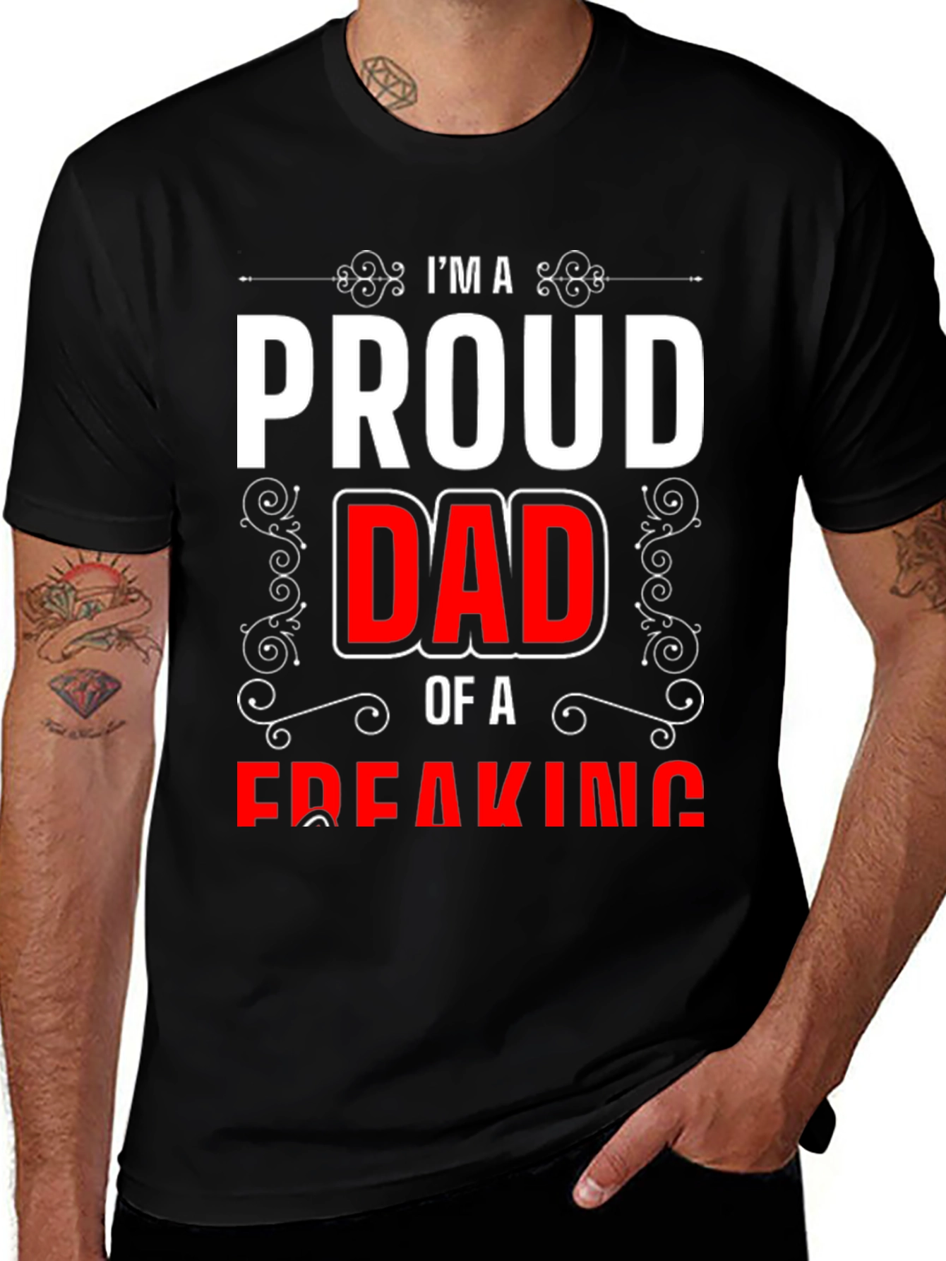 Proud Dad Graphic T-Shirt - Black