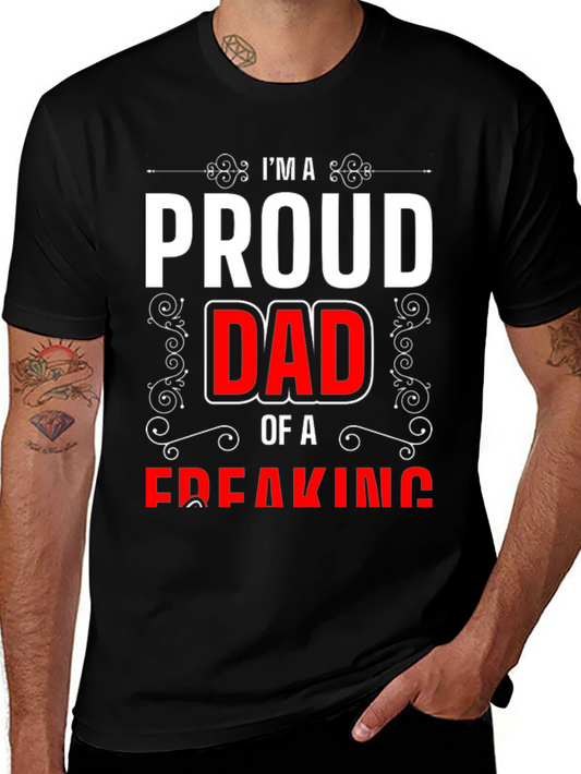 Proud Dad Graphic T-Shirt - Black