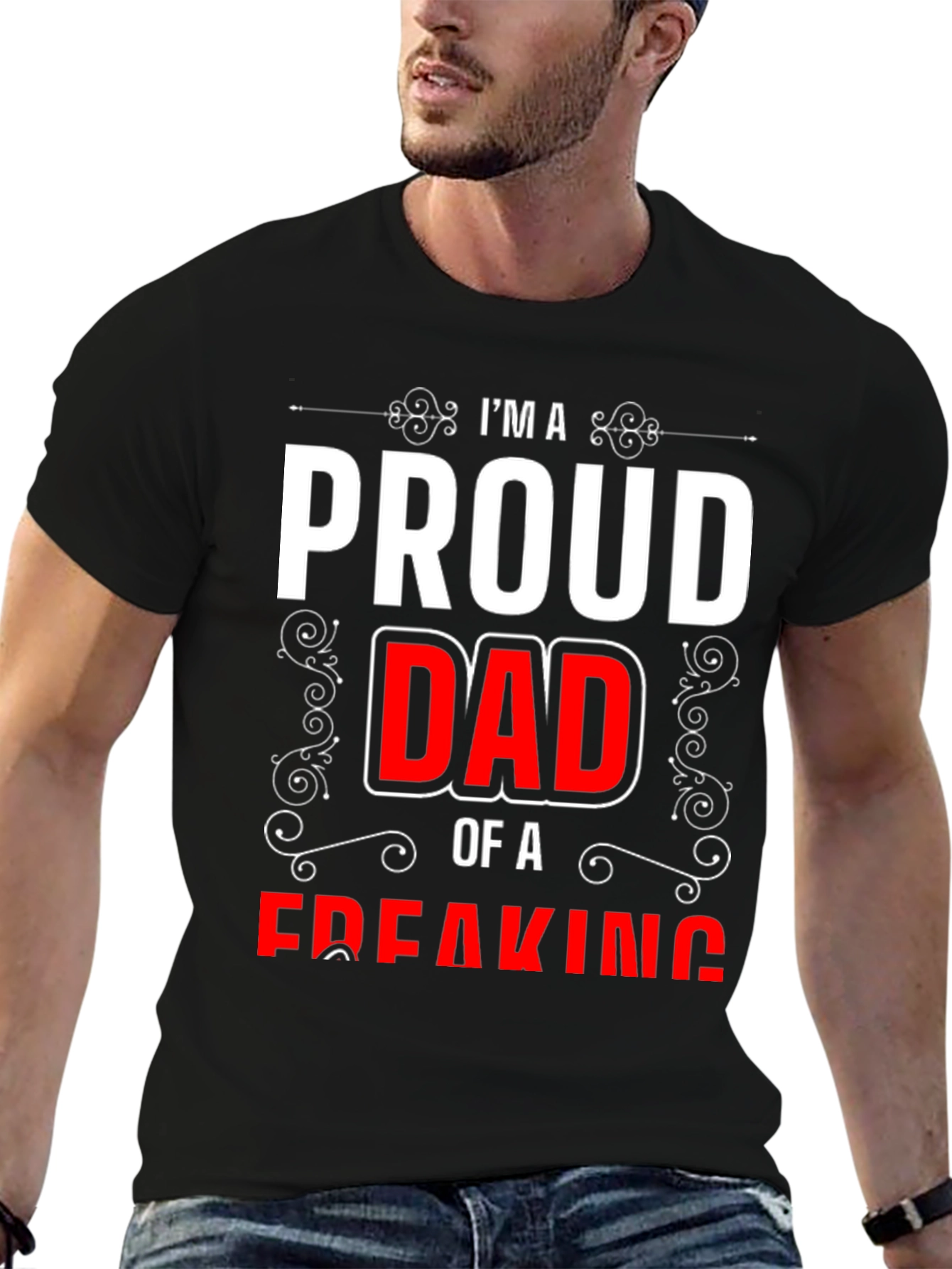 Proud Dad Graphic T-Shirt - Black