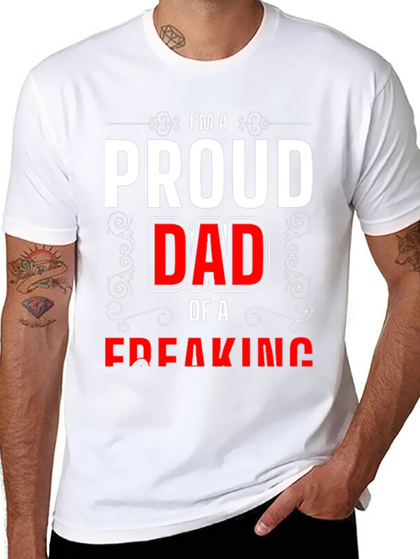 Proud Dad Graphic T-Shirt - Black