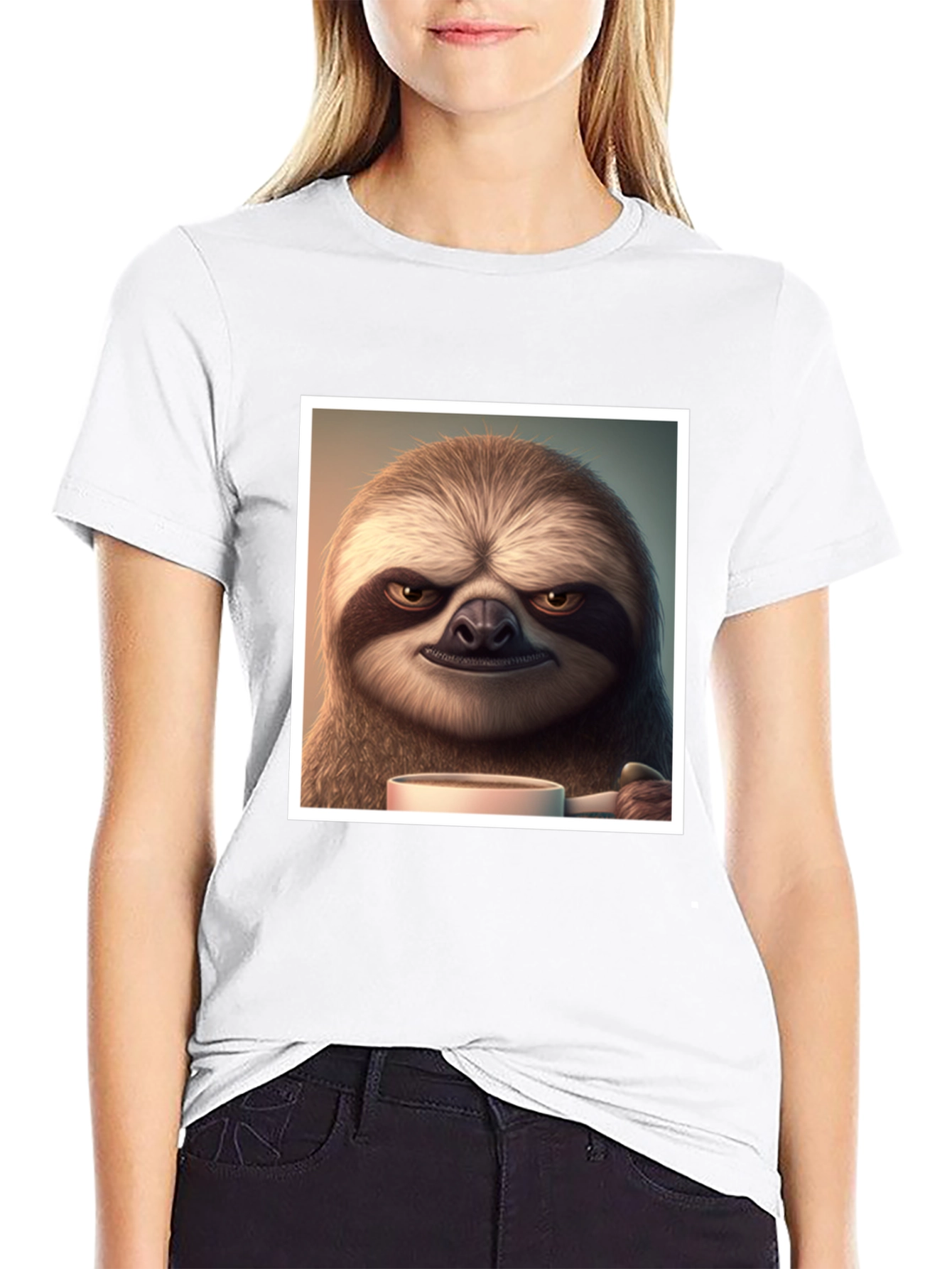 Grumpy Sloth Coffee T-Shirt - Funny Novelty Tee
