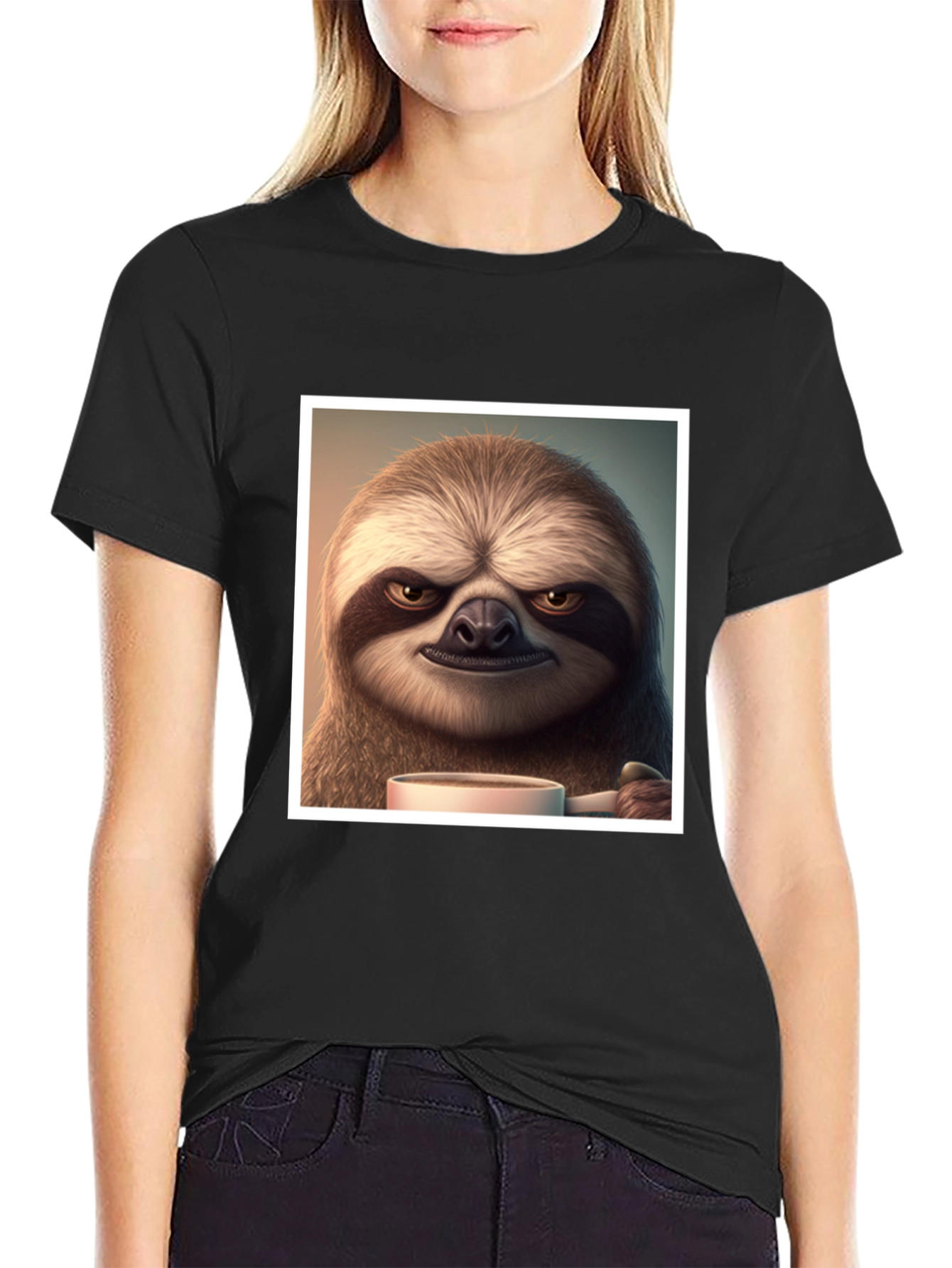 Grumpy Sloth Coffee T-Shirt - Funny Novelty Tee