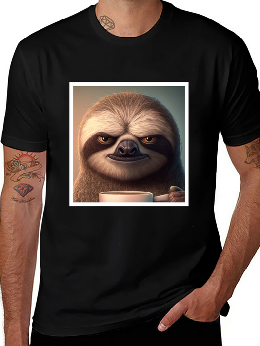 Grumpy Sloth Coffee T-Shirt - Funny Novelty Tee