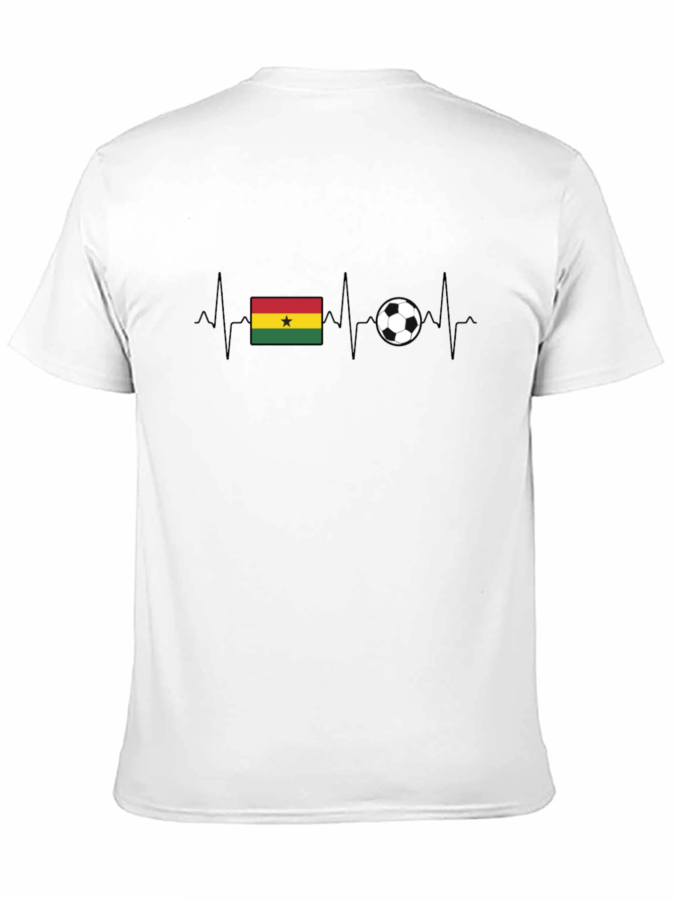 Ghana Soccer Flag Heartbeat T-Shirt