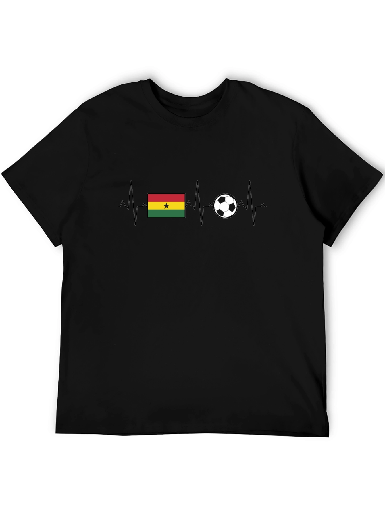Ghana Soccer Flag Heartbeat T-Shirt